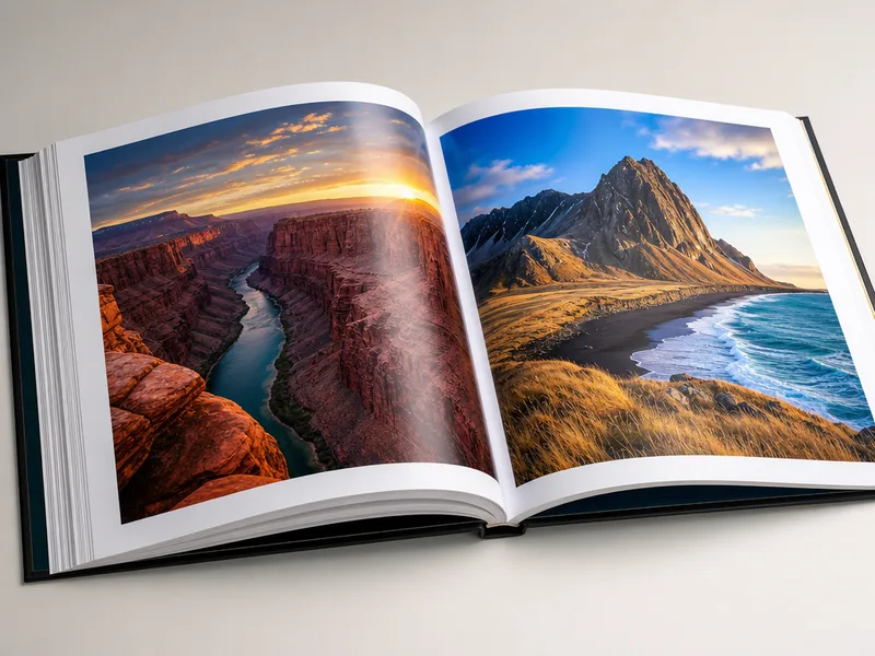 Photography book printed on coated paper showing vibrant color reproduction