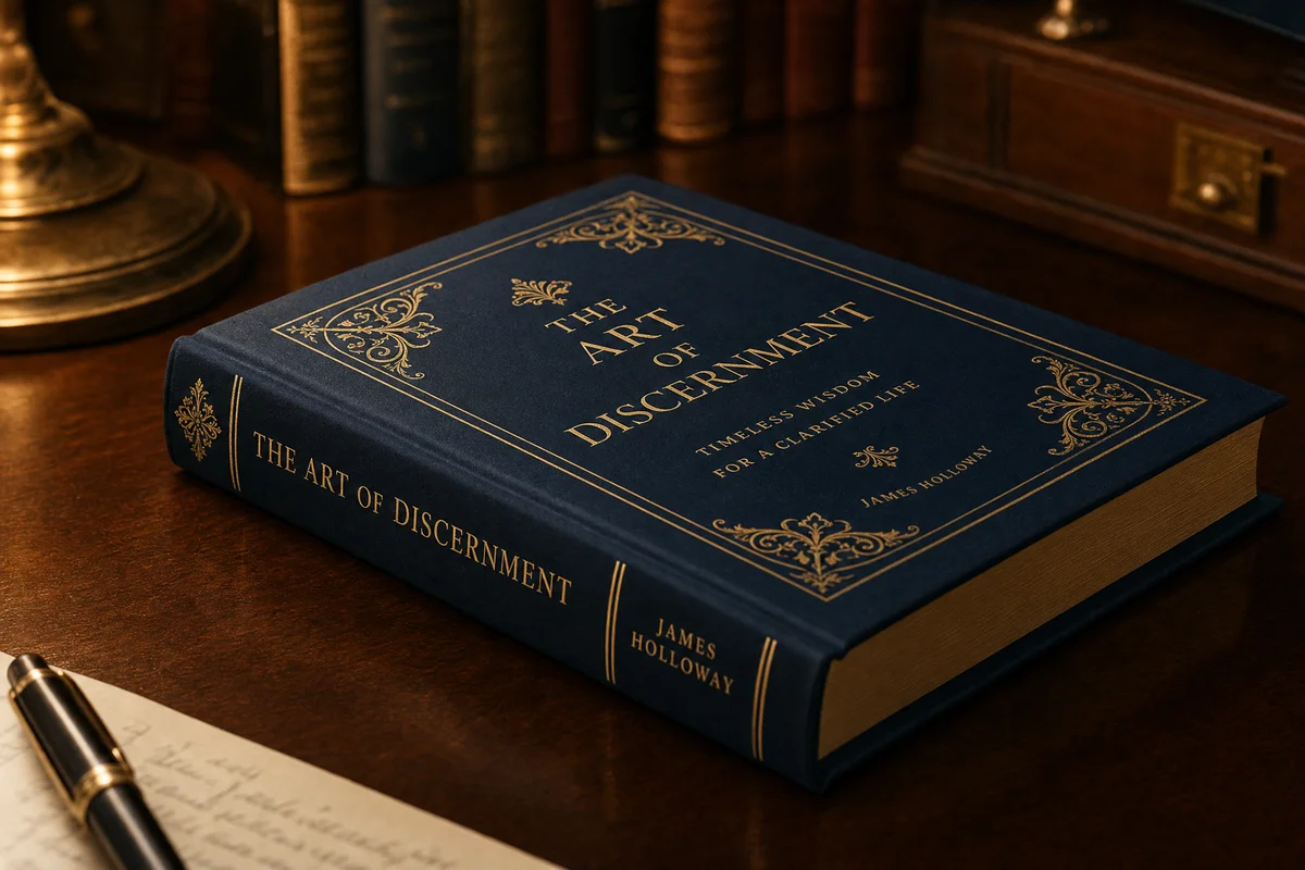 Hardcover book with gold foil stamping on the spine and front cover, showing detailed typography