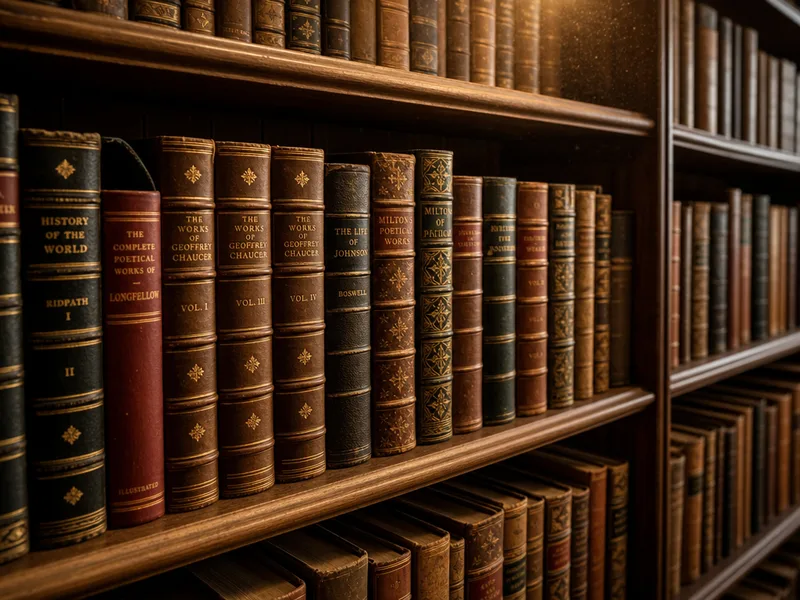 Well-preserved hardcover books on a library shelf showcasing archival longevity of acid-free offset paper