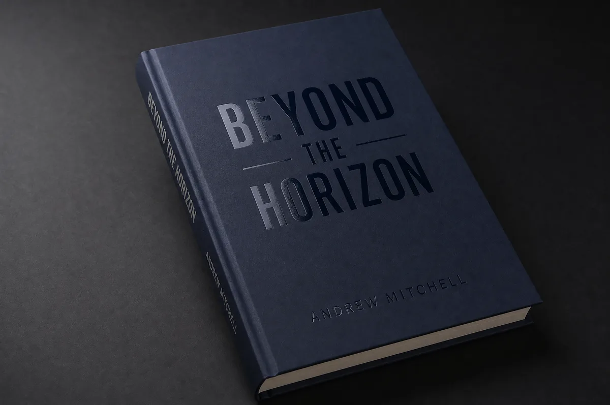 Hardcover book with spot UV glossy title treatment on matte dust jacket