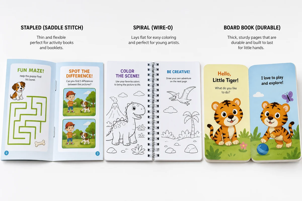 Comparison of binding methods for children's interactive books