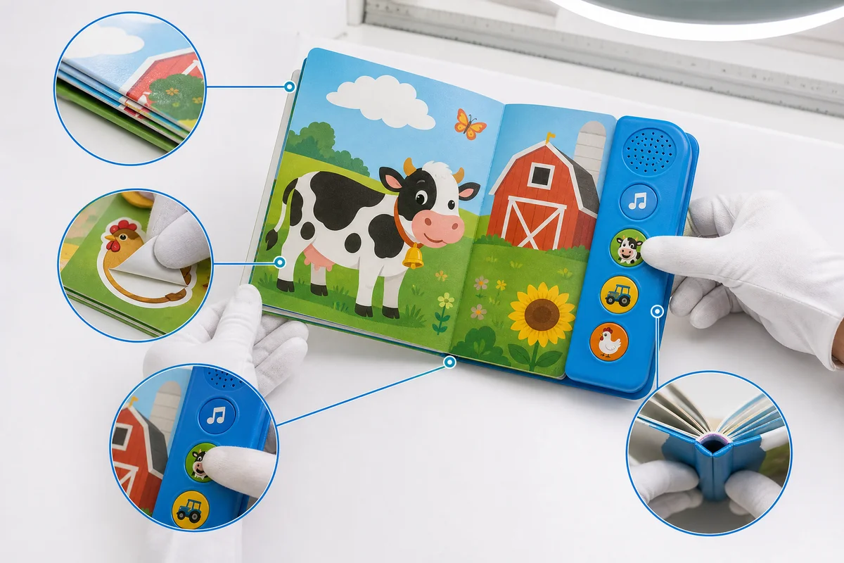 Quality control checklist for interactive children's book manufacturing
