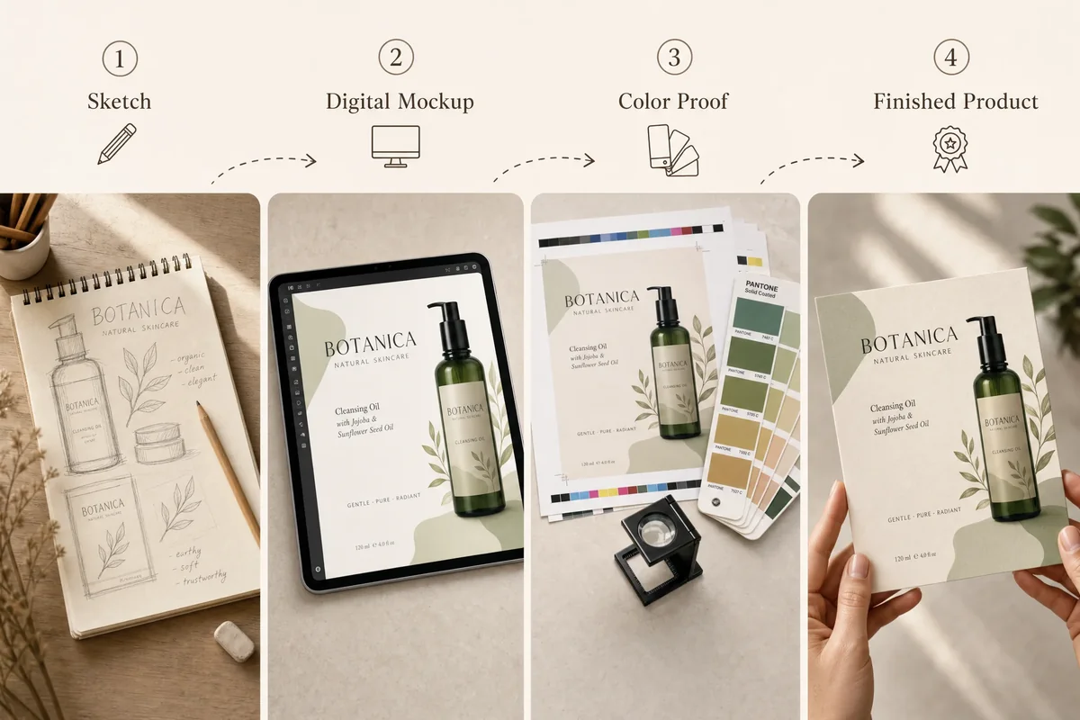Design process workflow from concept to print-ready files