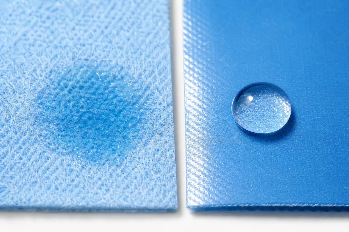 Non-woven bag laminated vs unlaminated surface comparison