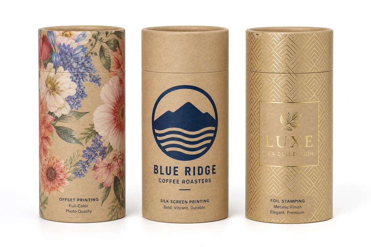 Paper tube offset printing process with full-color CMYK graphics
